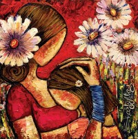Shazly Khan, I Missed You, 20 x 20 Inch, Acrylic on Canva, Figurative Painting, AC-SZK-026